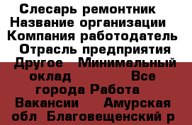 Слесарь-ремонтник › Название организации ­ Компания-работодатель › Отрасль предприятия ­ Другое › Минимальный оклад ­ 20 000 - Все города Работа » Вакансии   . Амурская обл.,Благовещенский р-н